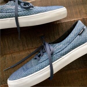 Lakai “Camby Echelon” skater shoes in chambray/white dots, men’s 5/women’s 7.5